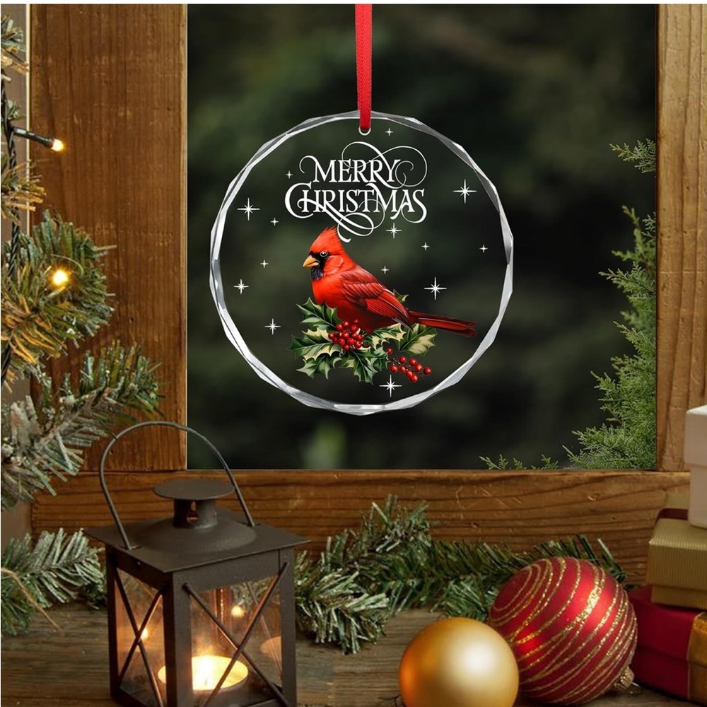 Crystal Cardinal Ornament When Cardinals Appear Angels are Near Christmas Tree - Picture 7 of 9